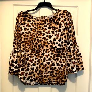 Green Envelope Animal Print Top size Large
